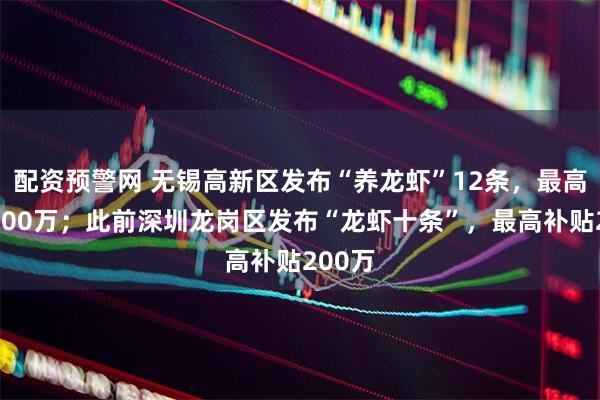 配资预警网 无锡高新区发布“养龙虾”12条，最高补贴500万；此前深圳龙岗区发布“龙虾十条”，最高补贴200万